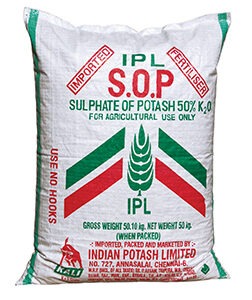 SOP – Sulphate of Potash (50% K₂O + 18% S)
